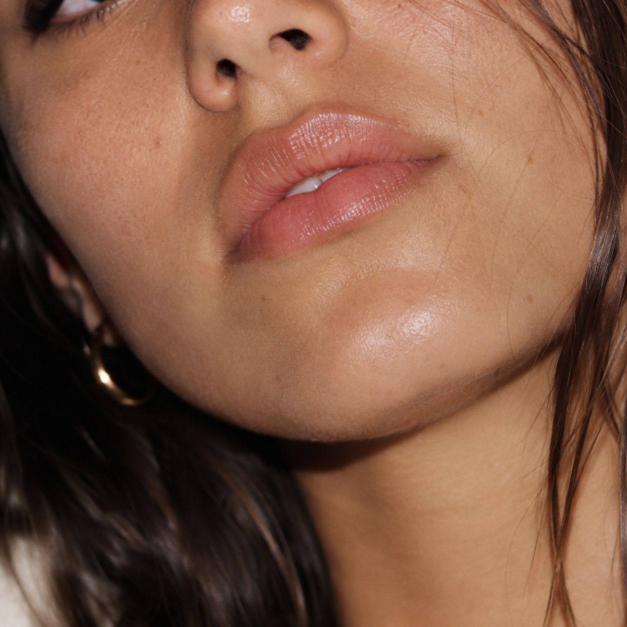 Close-up mouth and nose detail